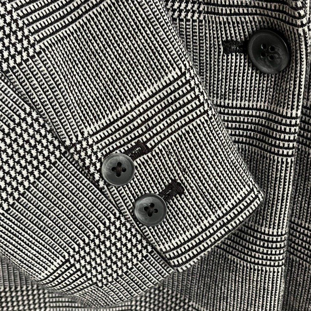 Old Navy Blazer Womens L Black White Glen Plaid Single Button Academia Office - Picture 10 of 13